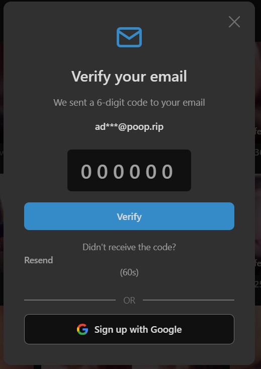 OTP verification form